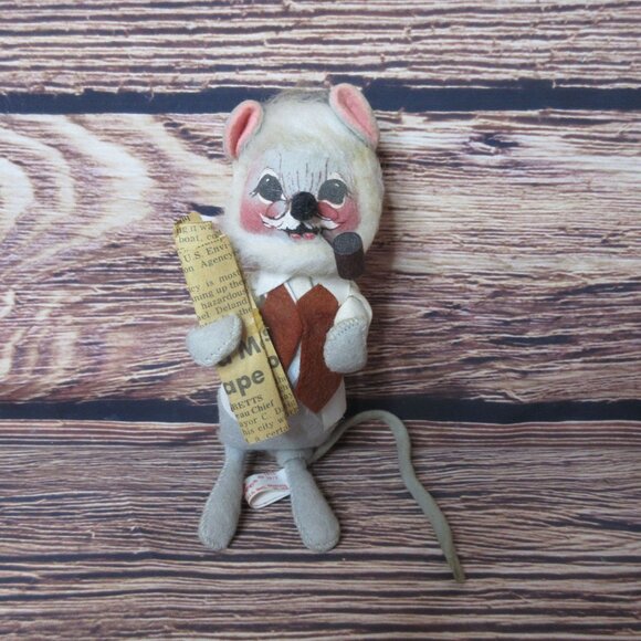 Annalee Smoking Grandpa Mouse with Newspaper 6.5" - Vintage 1971 - Picture 2 of 6